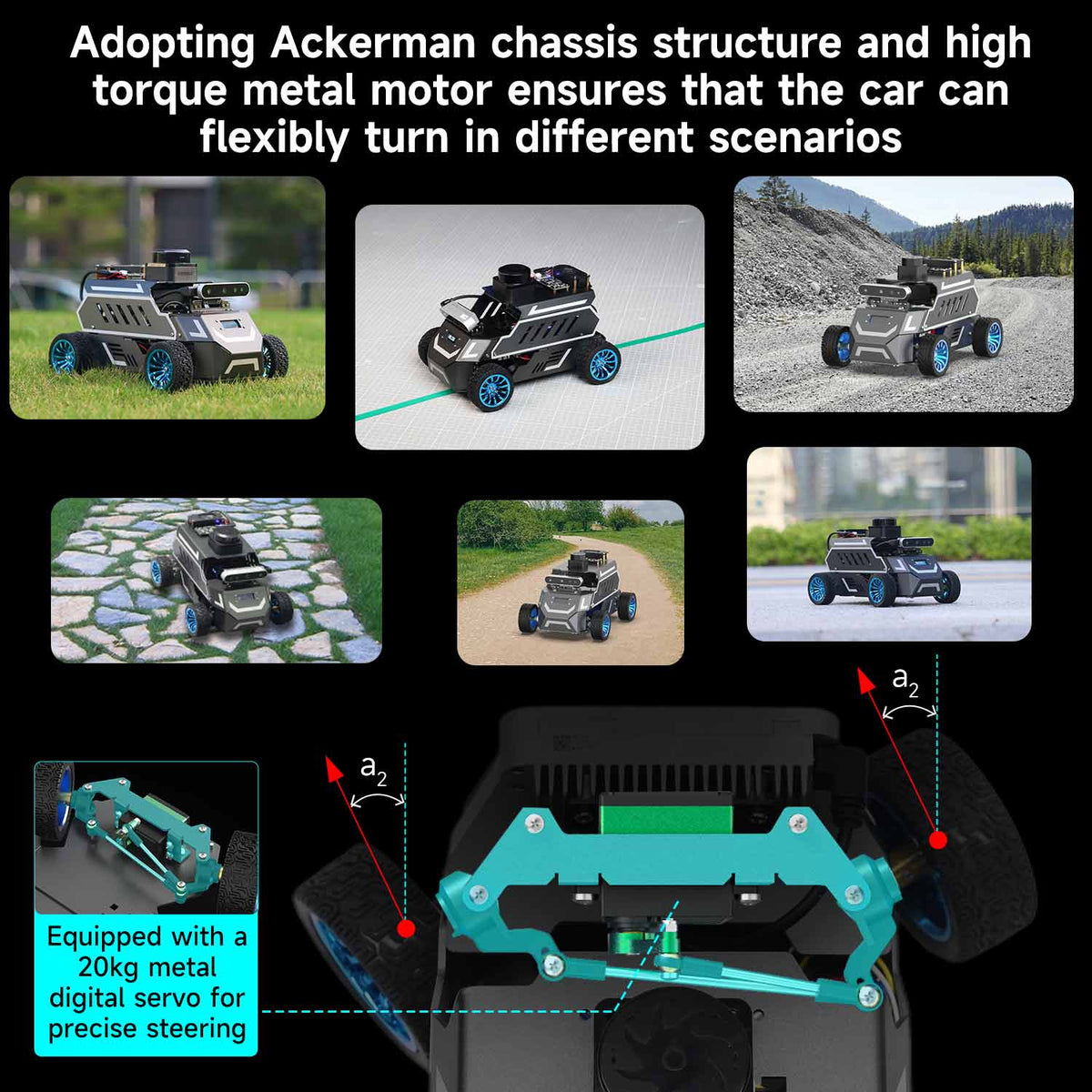 Yahboom ROSMASTER A1 AI Large Model ROS2 STEM Education Python Programming Robot with Ackerman steering chassis