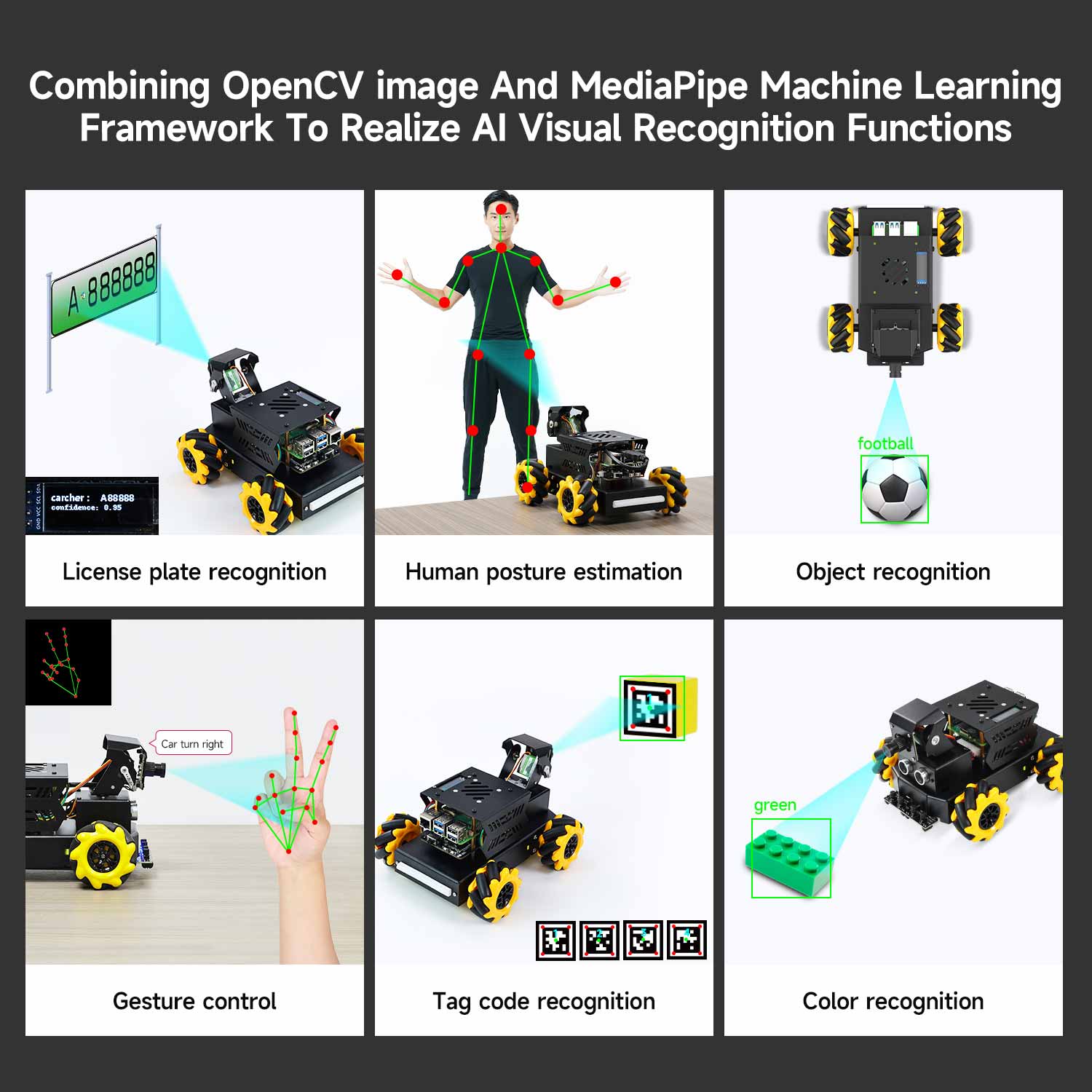 Yahboom Raspbot V2 AI Large Model STEM Education Python Programming Robot Car for Raspberry Pi 5