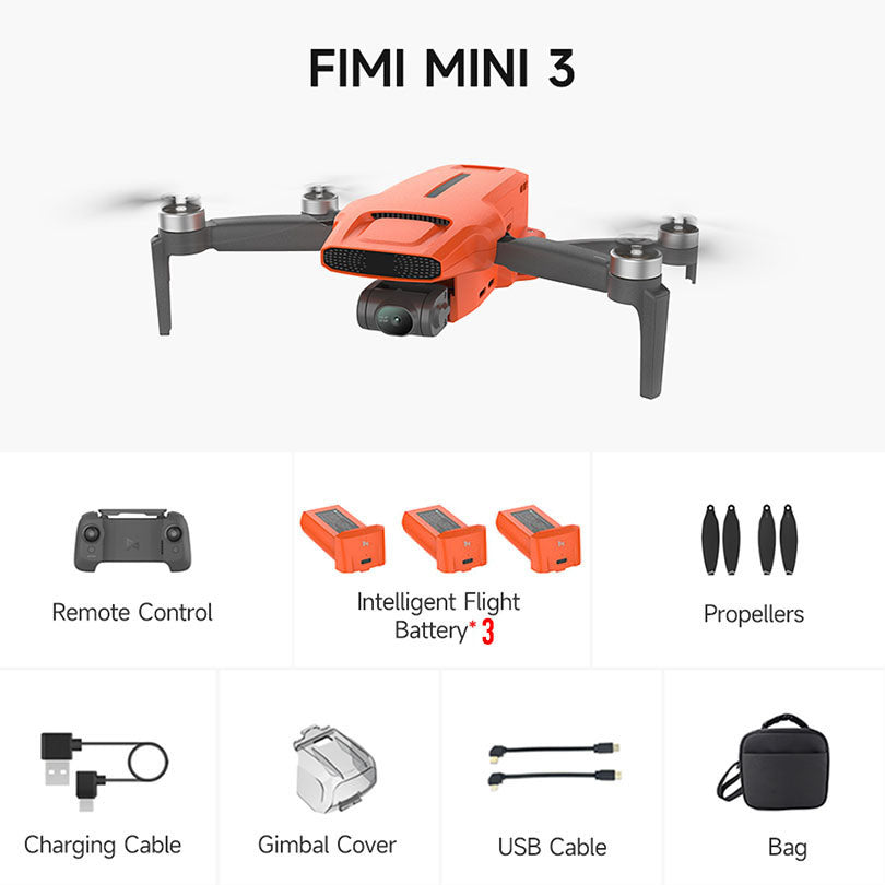 FIMI X8 MINI 3 4K Drone Performance version 9KM FPV 4K Camera HDR Video 3-axis Mechanical Gimbal 245g 5G GPS Quadcopter