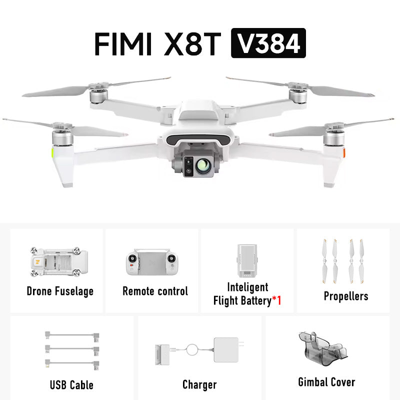 FIMI X8T 4K Drone Lnfrared Thermal Imaging 3-Camera gimbal system RokLink 5.0 20KM Transmission GPS Quadcopter