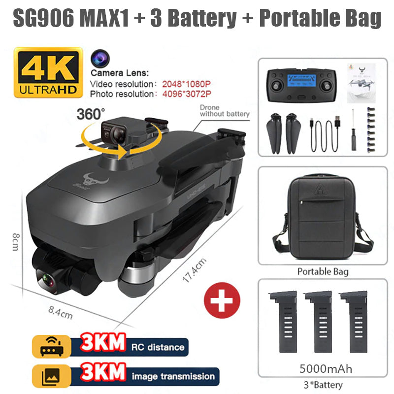 ZLL SG906 MAX1 Beast 3+ 4K Drone 3-Axis Gimbal Quadcopter