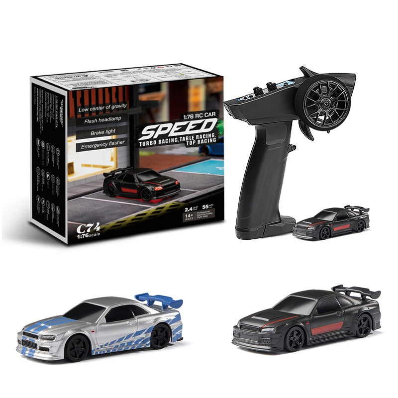 Turbo Racing 1:76 C74 RC Drift Car Micro Car Full Proportional RC Car Toys