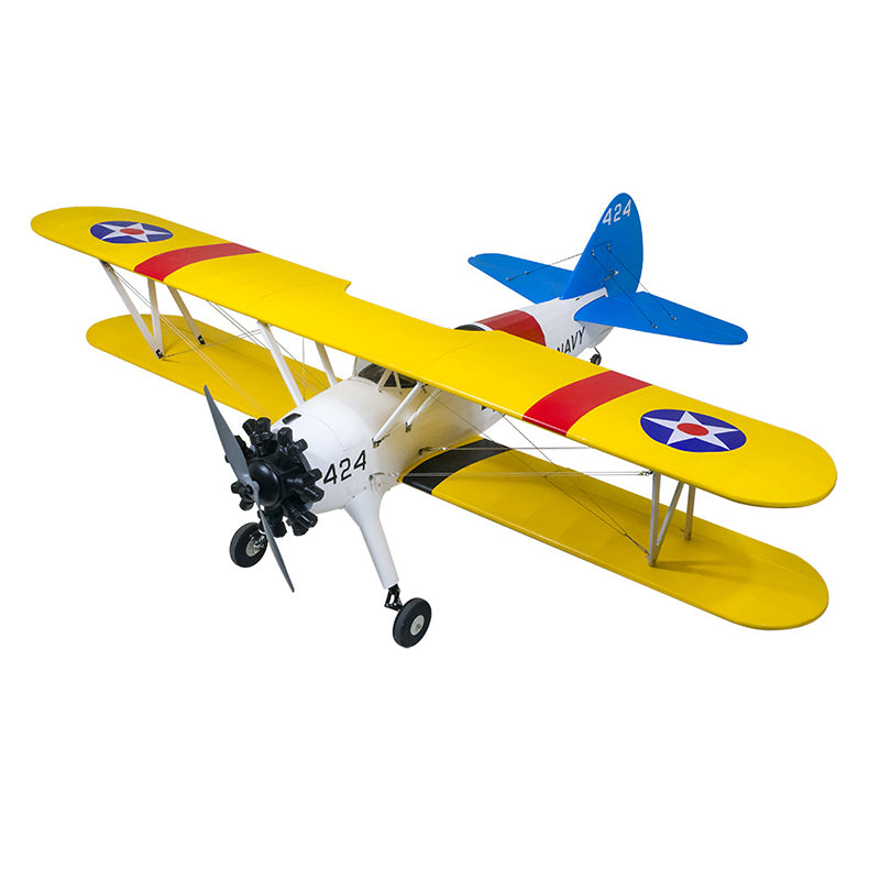DWHobby Balsa wood Plane PT-17 Stearman ARF Large Electric or Gas Power Biplane Fixed Wing Balsa Plane Kits 1600mm Wingspan