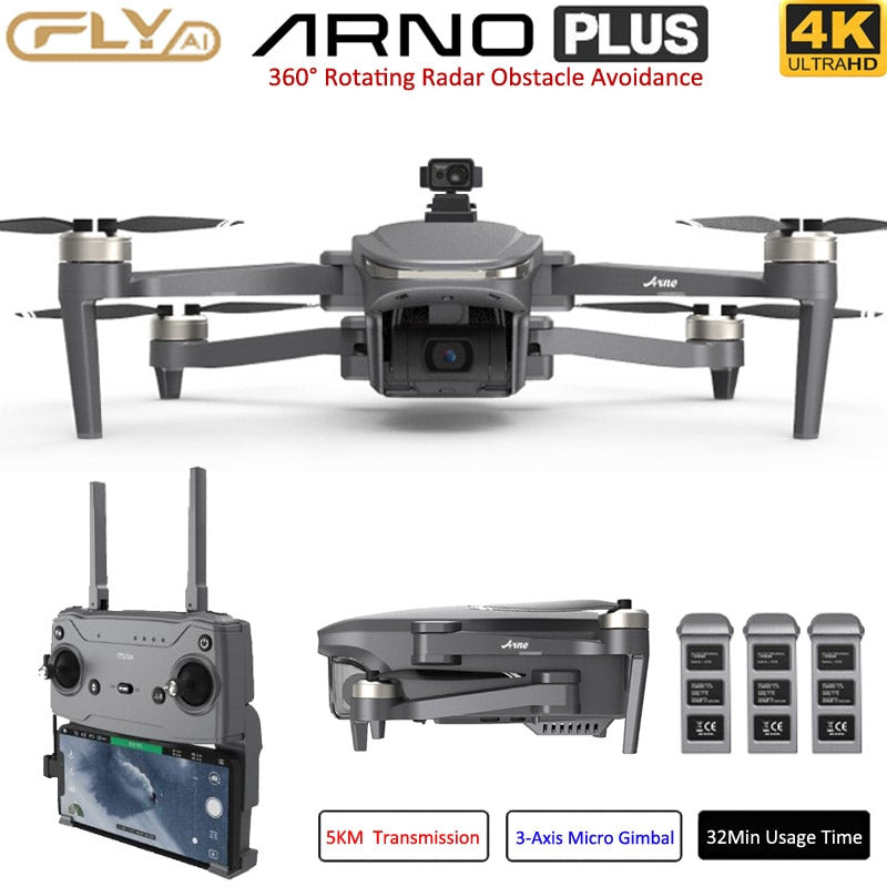 4K Drone C-FLY ARNO Plus 3-Axis Gimbal HD Camera 360° Rotating Radar Obstacle Avoidance GPS 5G Wifi FPV 5KM Quadcopter