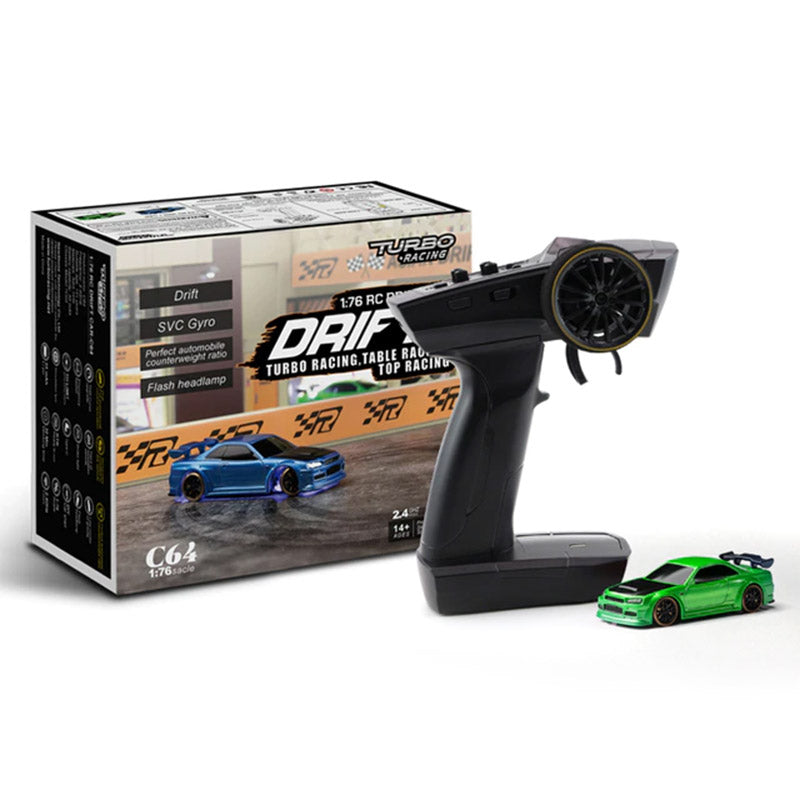 RC Drift Car Turbo Racing 1:76 C64 Full Proportional Mini RC Car Toys