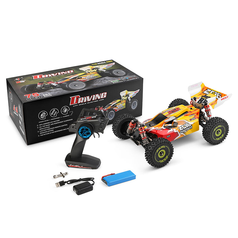 RC Car Wltoys 144010 4WD Brushless Racing 1/14 2.4G High Speed 75km/h Metal Chassis Off-road Drift Car