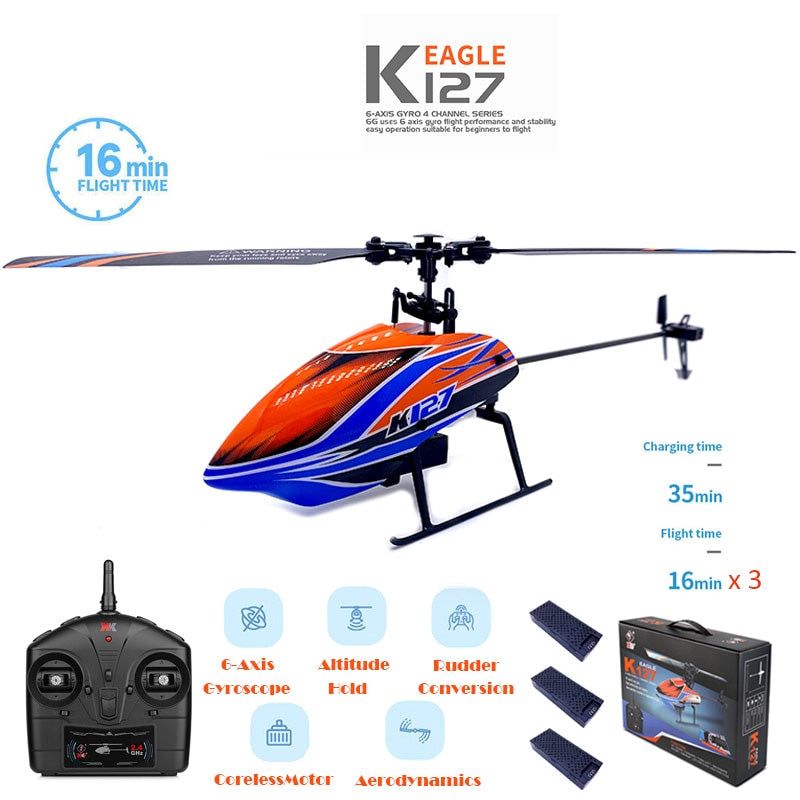 RC Helicopters WLtoys K127 4CH 6-Aixs Gyroscope Helicotper Toys
