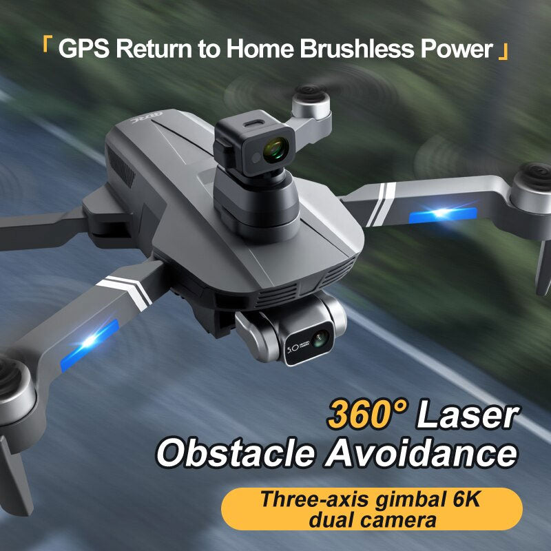 F4S 4K Drone 3-Axis Gimbal 360° Obstacle Avoidance Brushless Quadcopter