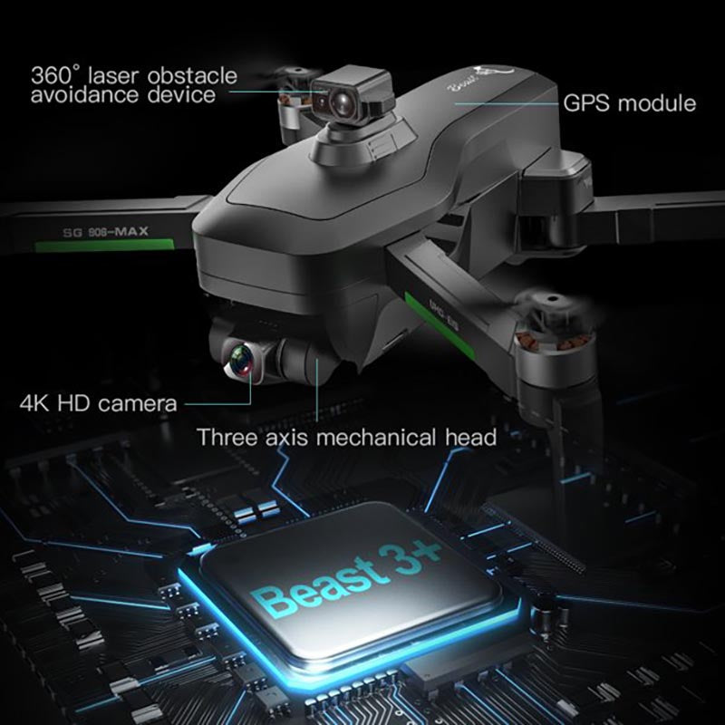 ZLL SG906 MAX1 Beast 3+ 4K Drone 3-Axis Gimbal Quadcopter