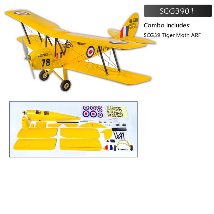 DWHobby Tiger Moth Balsa wood Plane Electric Power Fixed Wing Balsa Plane Kits 800mm Wingspan