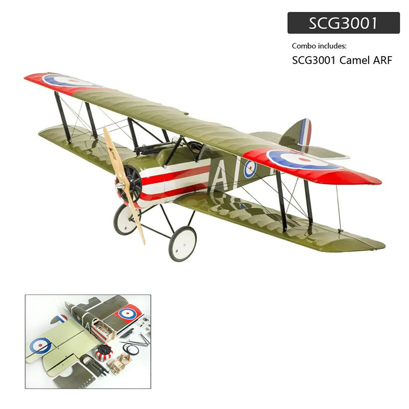 DWHobby Balsa wood Plane Sopwith Camel Fighter Plane ARF PNP Large Electric Biplane Fixed Wing Balsa Plane Kits 1200mm Wingspan