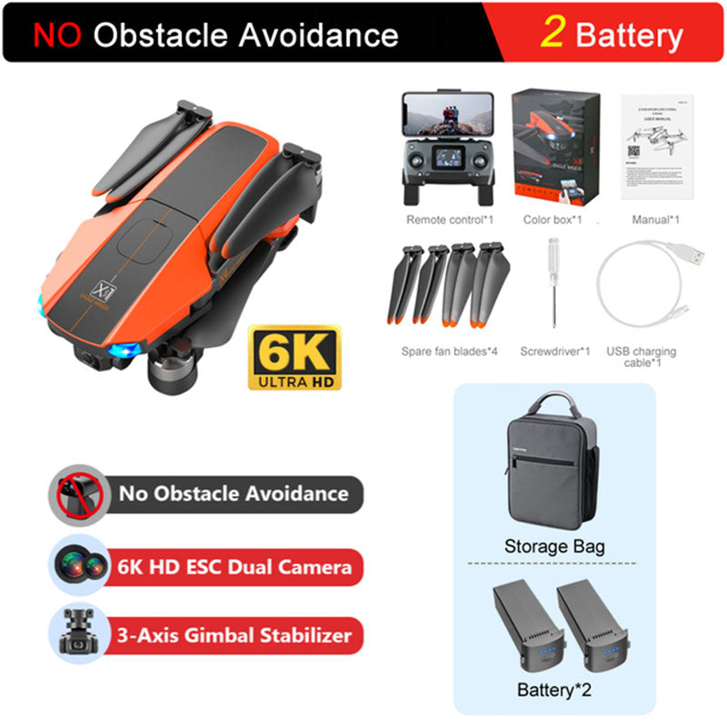 JJRC X22 3-Axis Gimbal 6K Drone Obstacle Avoidance Foldable Brushless Quadcopter