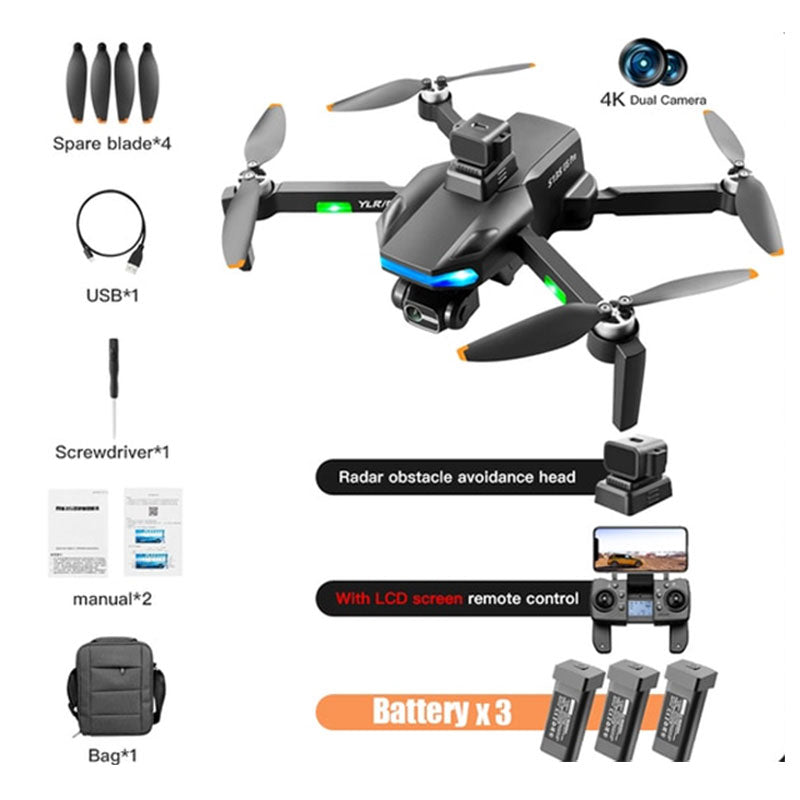 RC Drone S135 Pro 4K 3-Axis Gimbal 360° Obstacle Avoidance Brushless Quadcopter