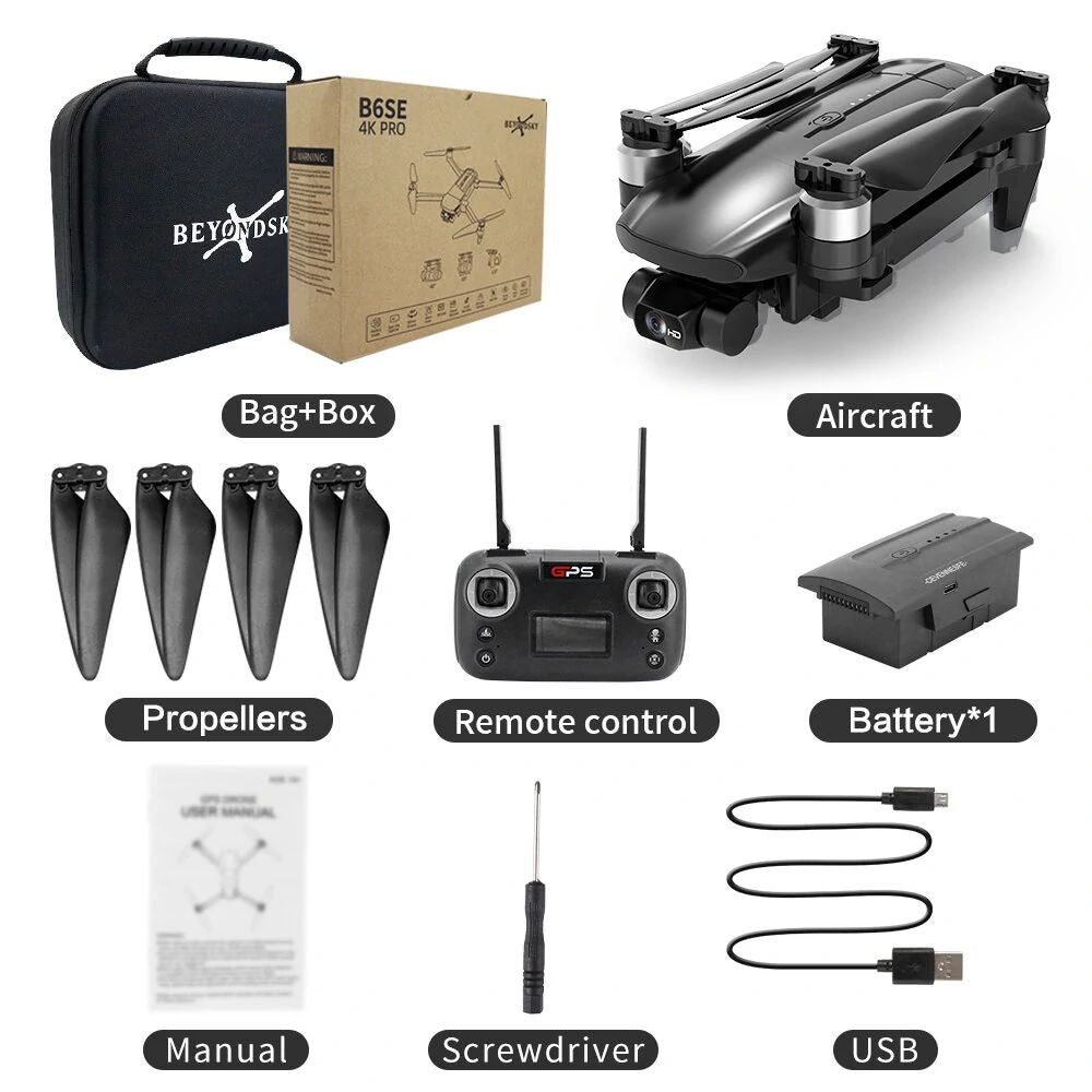 4K Drone B6SE 3-Axis Gimbal EIS Camera Brushless Quadcopter
