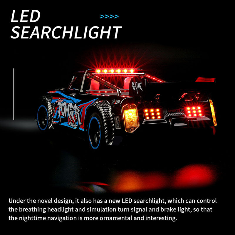 RC Drift Car Wltoys 104072 High Speed 60 KM/H 4WD RTR 1/10 2.4G Brushless RC Car Metal Chassis with LED Light