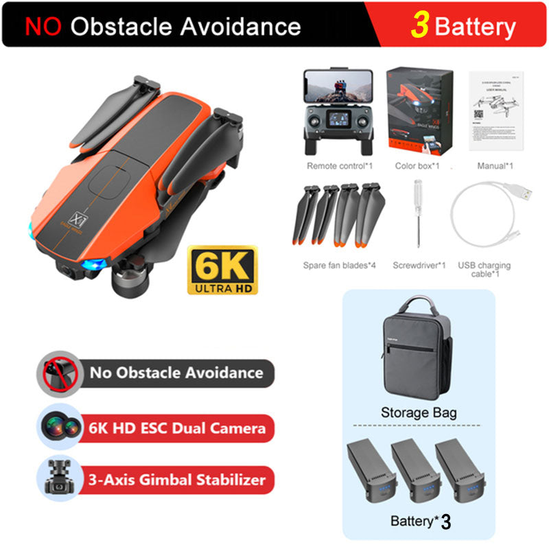 JJRC X22 3-Axis Gimbal 6K Drone Obstacle Avoidance Foldable Brushless Quadcopter