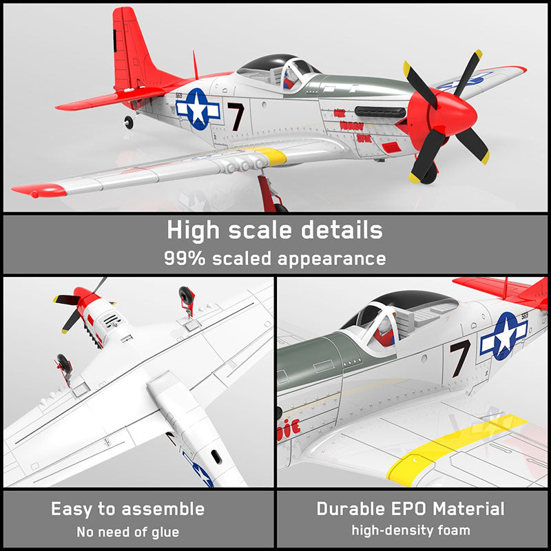 RC Airplane VolantexRC Mustang P51D 768-1 750mm Wingspan EPO Warbird RTF Plane