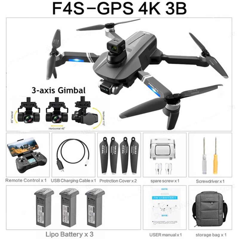 F4S 4K Drone 3-Axis Gimbal 360° Obstacle Avoidance Brushless Quadcopter