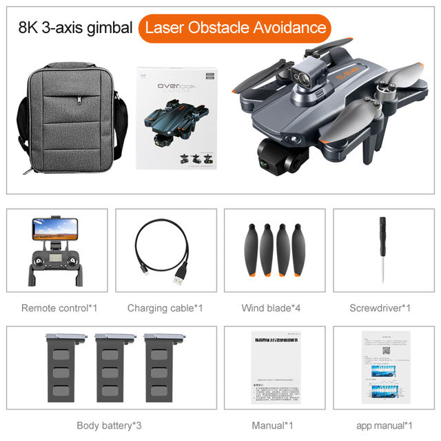 RC Drone RG106 PRO 3-Axis Obstacle Avoidance 8K ESC Camera Brushless Quadcopter