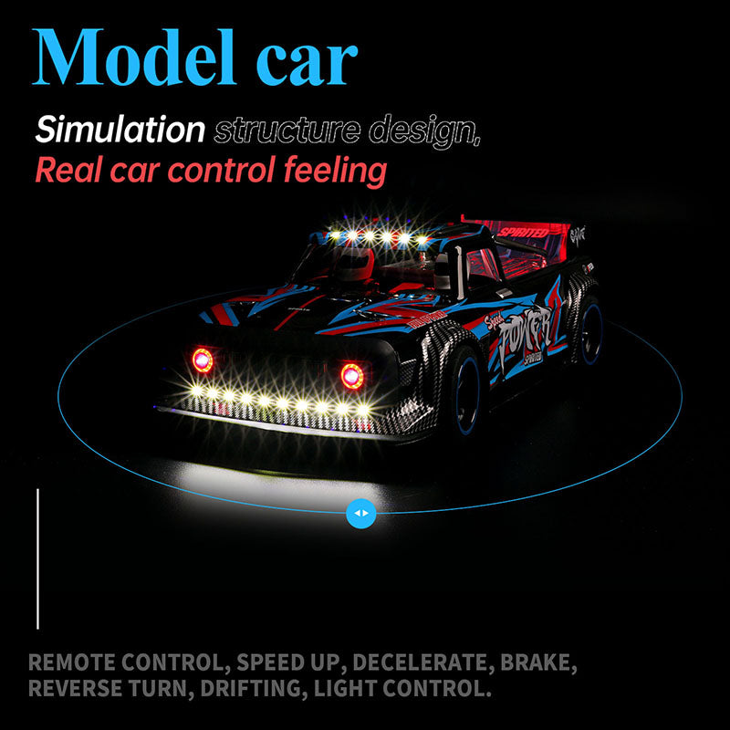 RC Drift Car Wltoys 104072 High Speed 60 KM/H 4WD RTR 1/10 2.4G Brushless RC Car Metal Chassis with LED Light