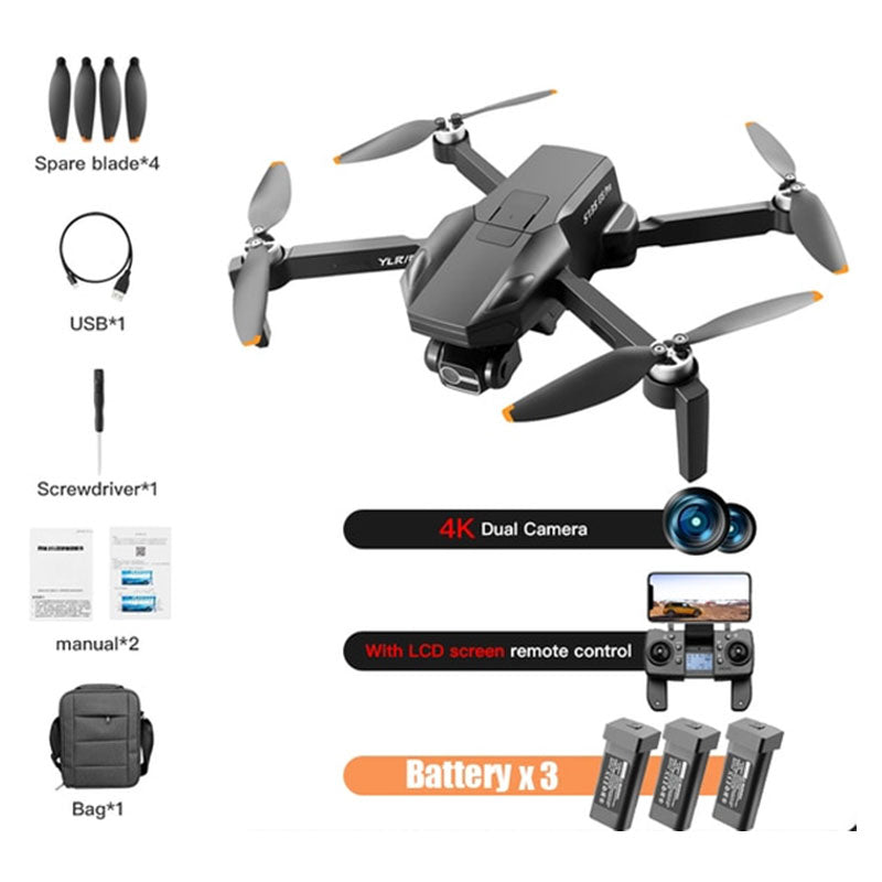 RC Drone S135 Pro 4K 3-Axis Gimbal 360° Obstacle Avoidance Brushless Quadcopter