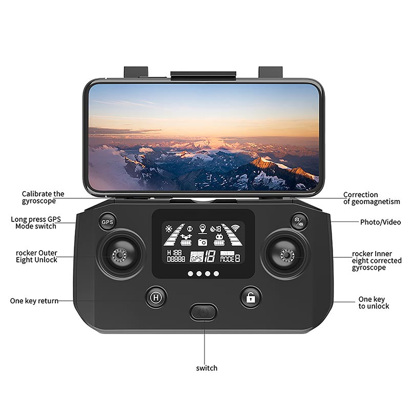 RC Drone S808 3-axis Gimbal 8K Brushless Obstacle Avoidance Quadcopter
