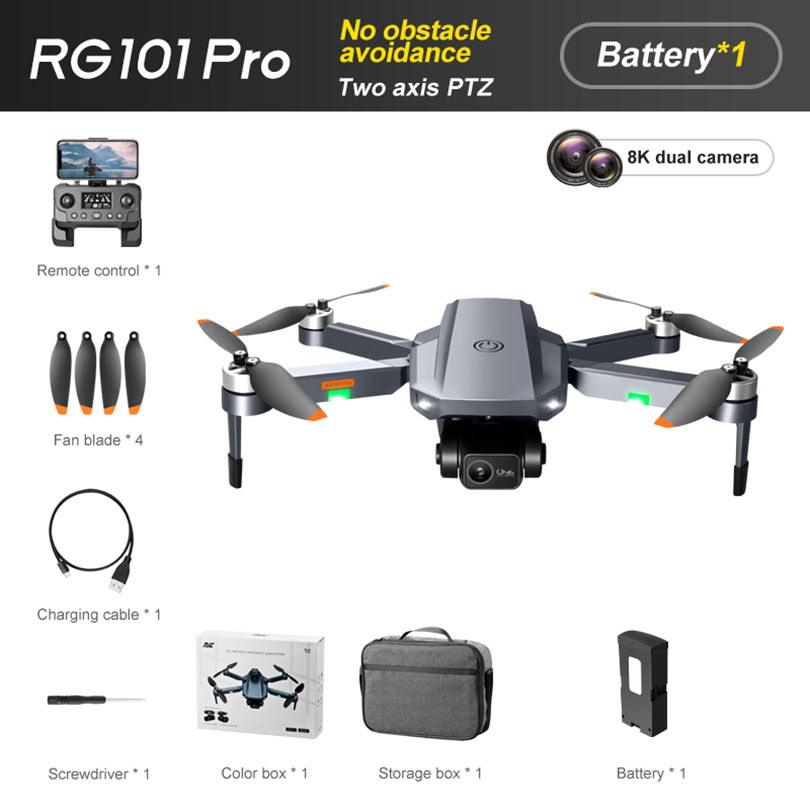 RC Drone RG101 PRO 2-Axis Gimbal Obstacle Avoidance 8K Brushless Quadcopter