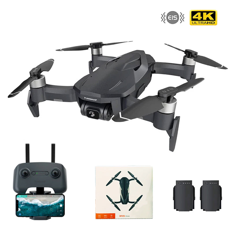 FUNSNAP DIVA 4K Drone 3-Axis EIS Gimbal 2KM FPV Quadcopter