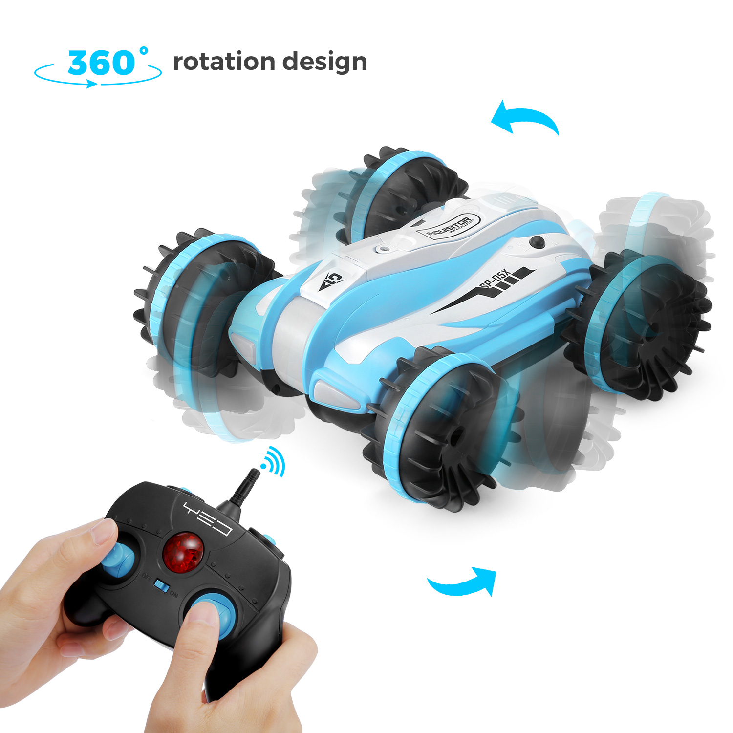 RC Car Amphibious LED Light 360° Rotation Stunt Car Toys