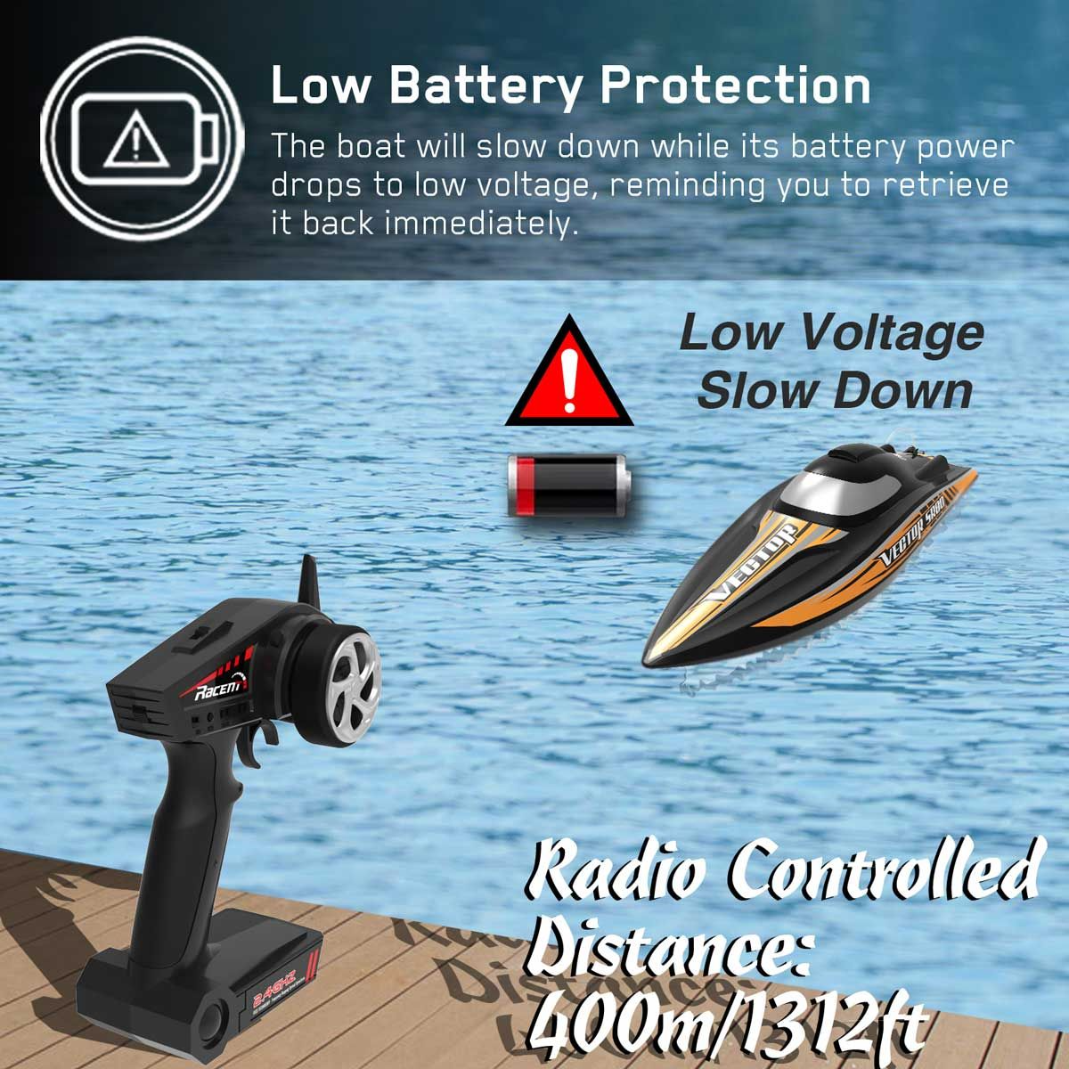 Volantex 798-4 Vetor SR80 RC Boat High Speed 70KM/H SpeedBoat Auto Roll Back Function RTR/ARTR Boat