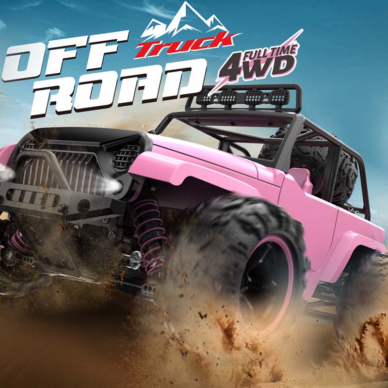 RC Car Pink 1:18 Full-Scale High-Speed Off-Road Climbing 4WD Car