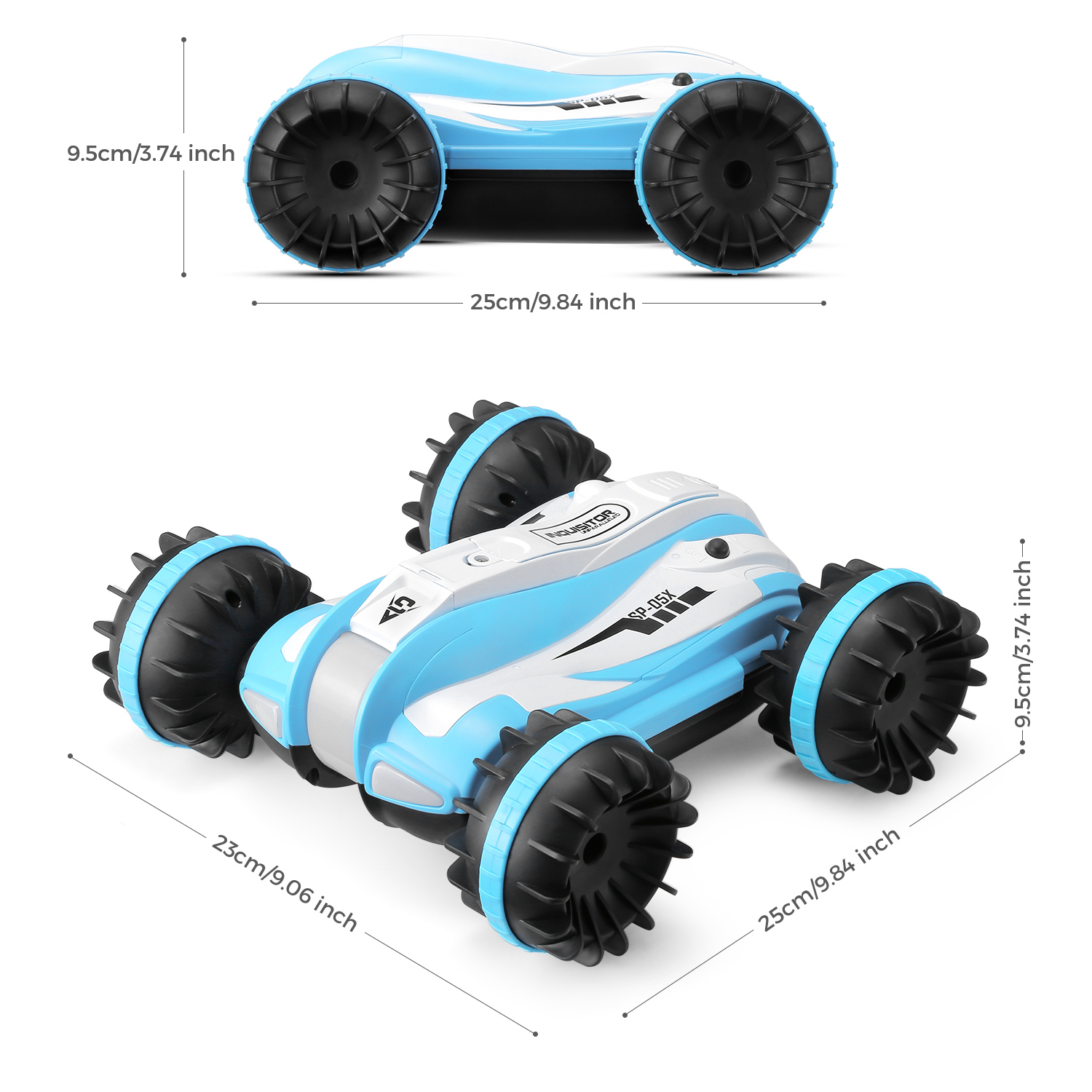 RC Car Amphibious LED Light 360° Rotation Stunt Car Toys