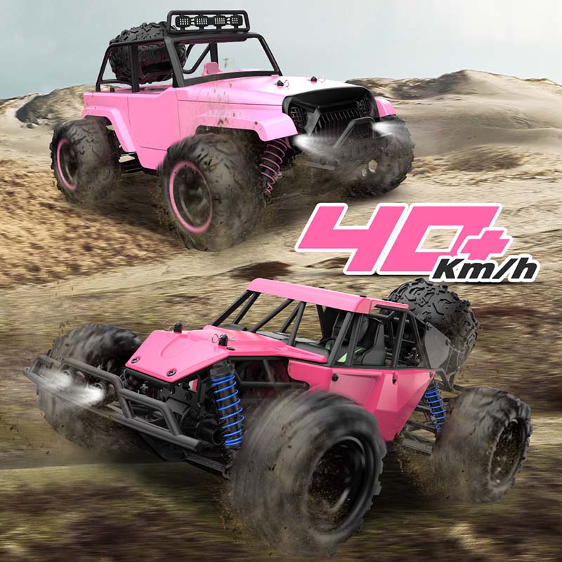 RC Car Pink 1:18 Full-Scale High-Speed Off-Road Climbing 4WD Car