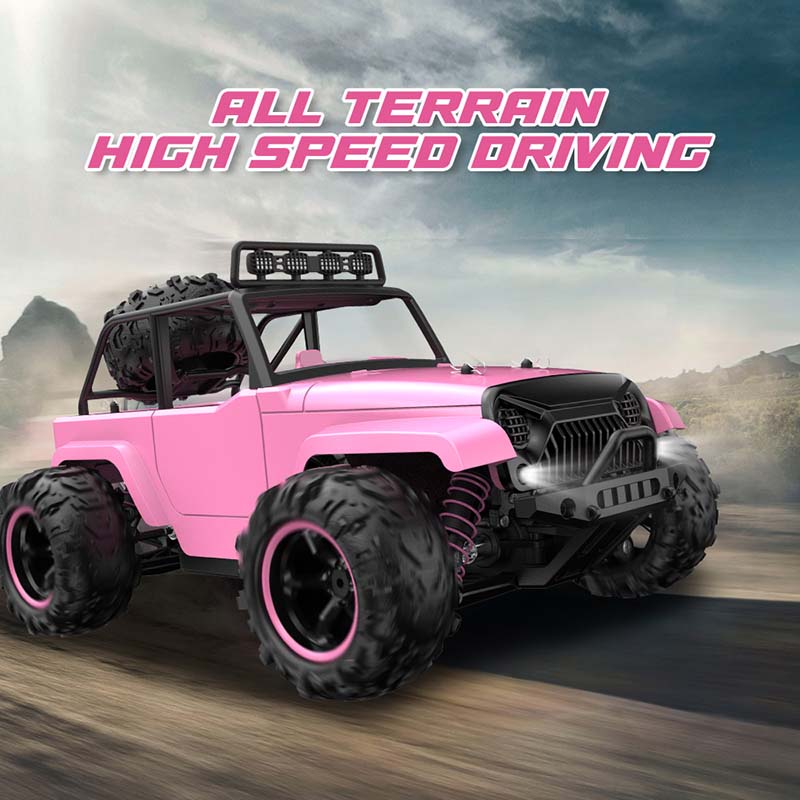 RC Car Pink 1:18 Full-Scale High-Speed Off-Road Climbing 4WD Car