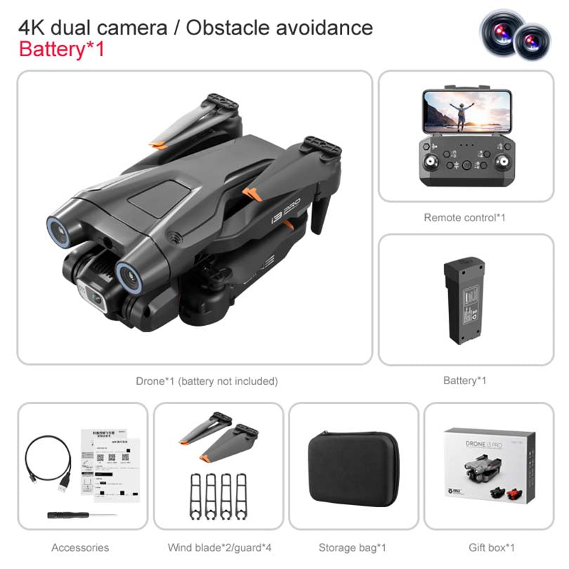 RC Drone i3 Pro 4k Obstacle Avoidance Quadcopter