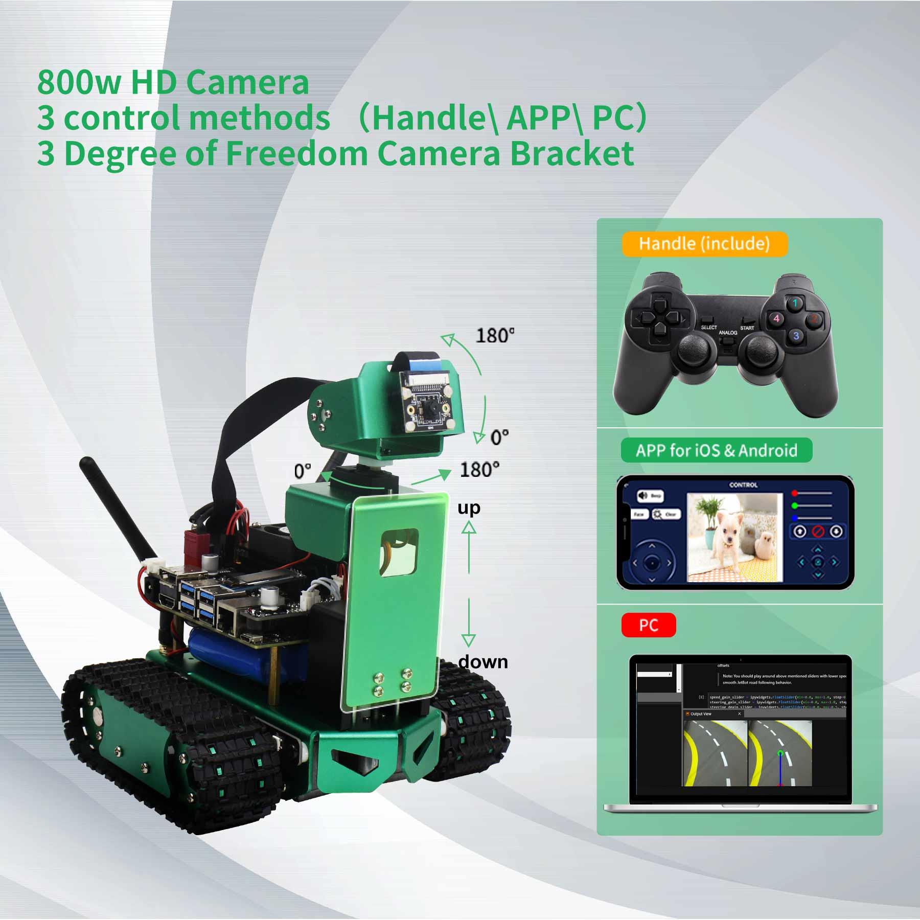 Yahboom Jetbot AI Robot STEM Python Programming with HD Camera Compatible with JETSON NANO 4GB(A02/B01/SUB)