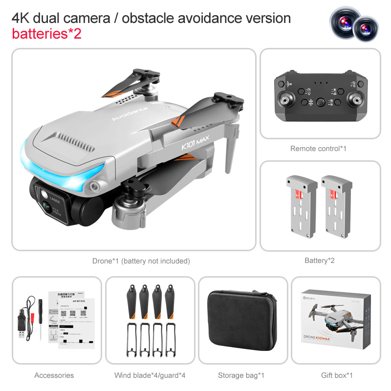 RC Drone K101MAX 4K Obstacle Avoidance Quadcopter
