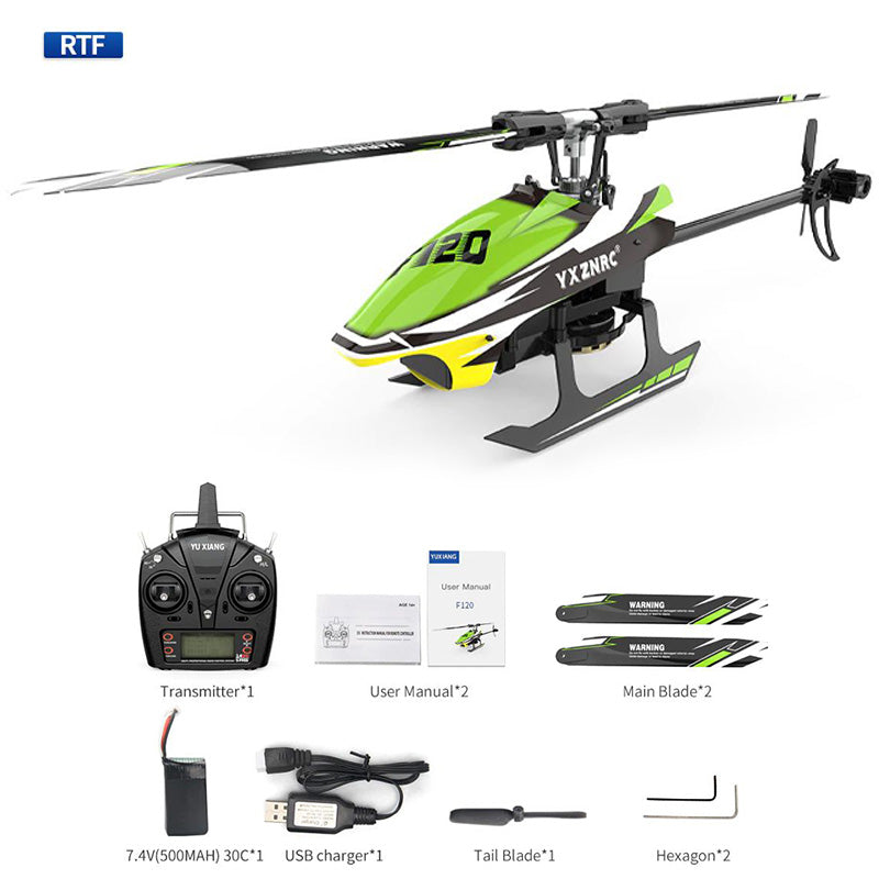 RC Helicopter YUXIANG F120 6CH Brushless Direct Drive Flybarless Helicopter