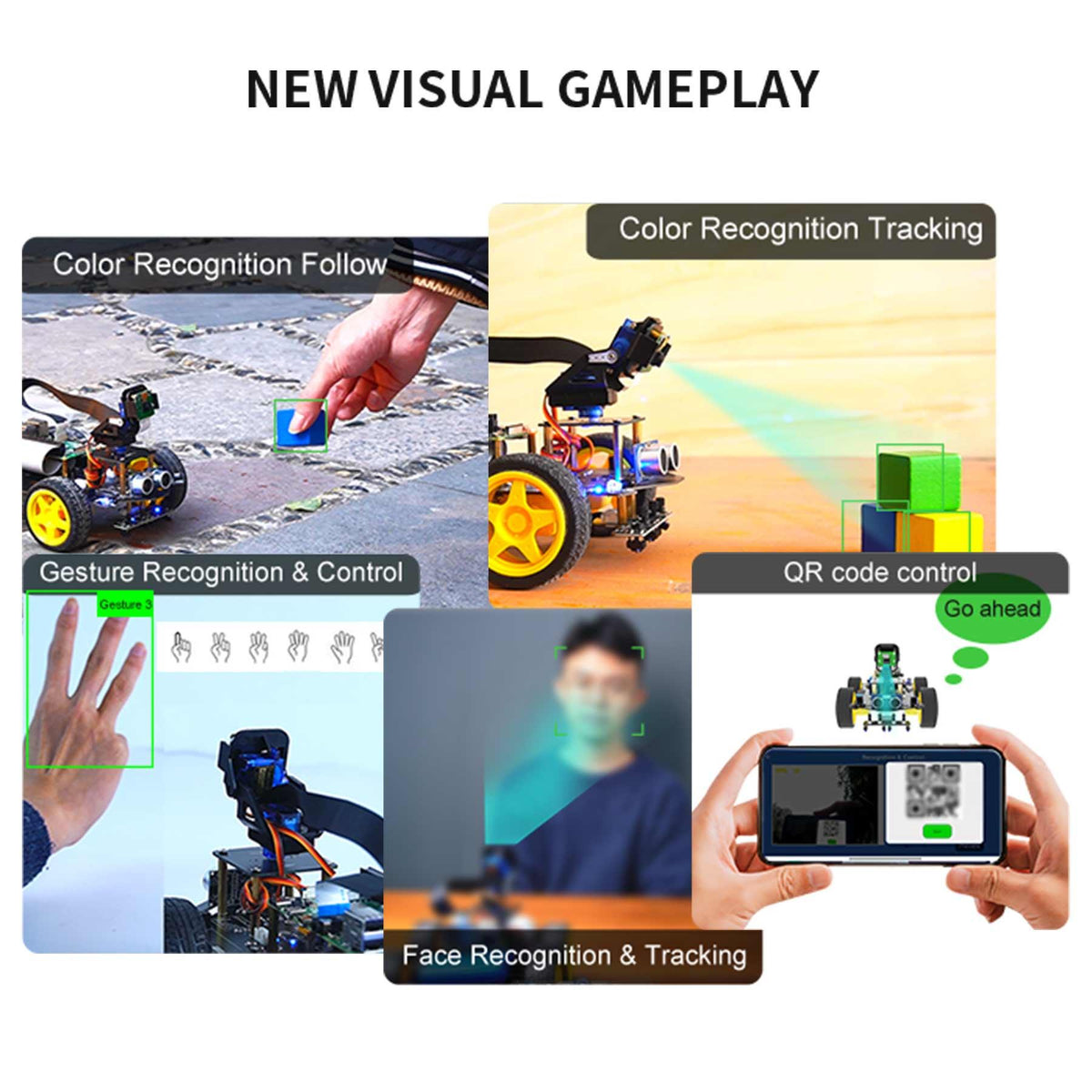 Yahboom Raspbot AI Vision STEM Education Robot Car with FPV Camera for Raspberry Pi 4B