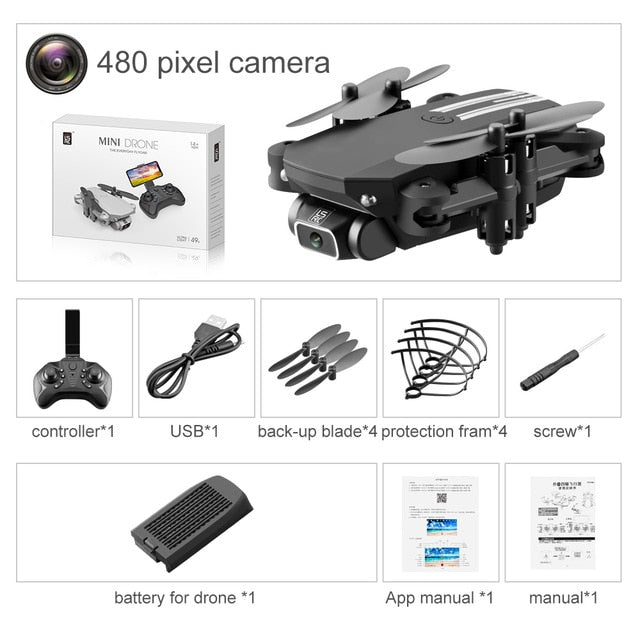 Mini Drone WiFi HD Camera Air Pressure Height Maintain Foldable Quadcopter