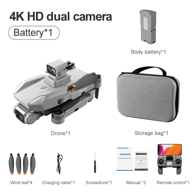 RC Drone K90 Max 4K Obstacle Avoidance Brushless Quadcopter