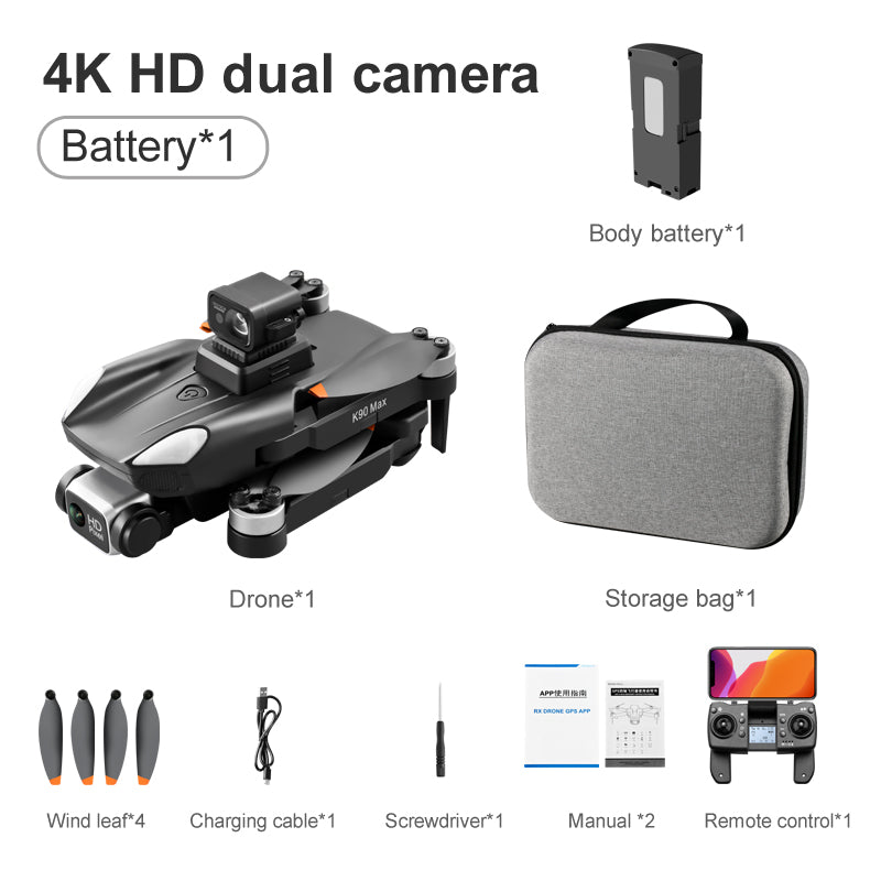 RC Drone K90 Max 4K Obstacle Avoidance Brushless Quadcopter