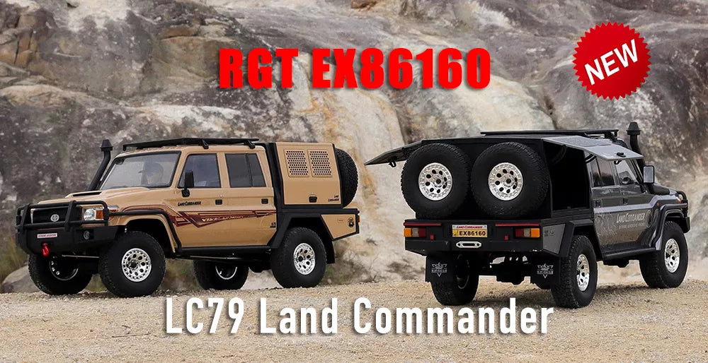 RGT EX86160 LC79 Land Commander 4WD RC Car 1/10 2.4G Rock Crawler Off-Road Climbing Truck with LED Lights Set