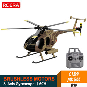 RC ERA C189 Bird 1:28 RC Helicopter TUSK MD500 Dual Brushless Simulation 6-Axis Gyro Barometric Altitude Hold Helicopter Toys