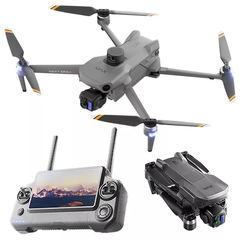 SMRC P7 MAX V2 Upgraded 8K Drone 3-Axis Gimbal Intelligent Obstacle Avoidance 5G GPS Large size Quadcopter with Screen Remote Control