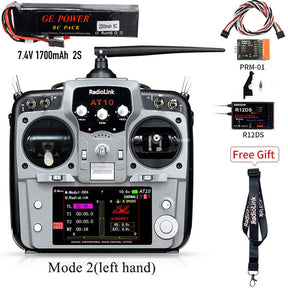 Radiolink AT10II 12CH RC Transmitter R12DS Receiver 2.4GHz DSSS&FHSS Spread Radio Remote Controller for RC Drone/Fixed Wing/Multicopters/Helicopter