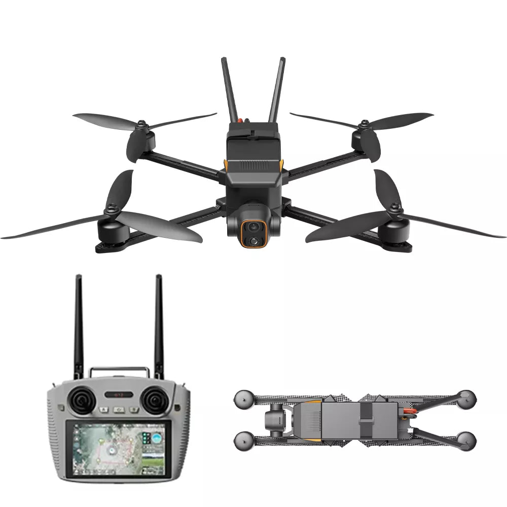 MX330T 10inch FPV Drone Dual-light 2K Camera Thermal Imaging Drone 20KM GPS 3KG Payload RTK AI Tracking Folding Quadcopter