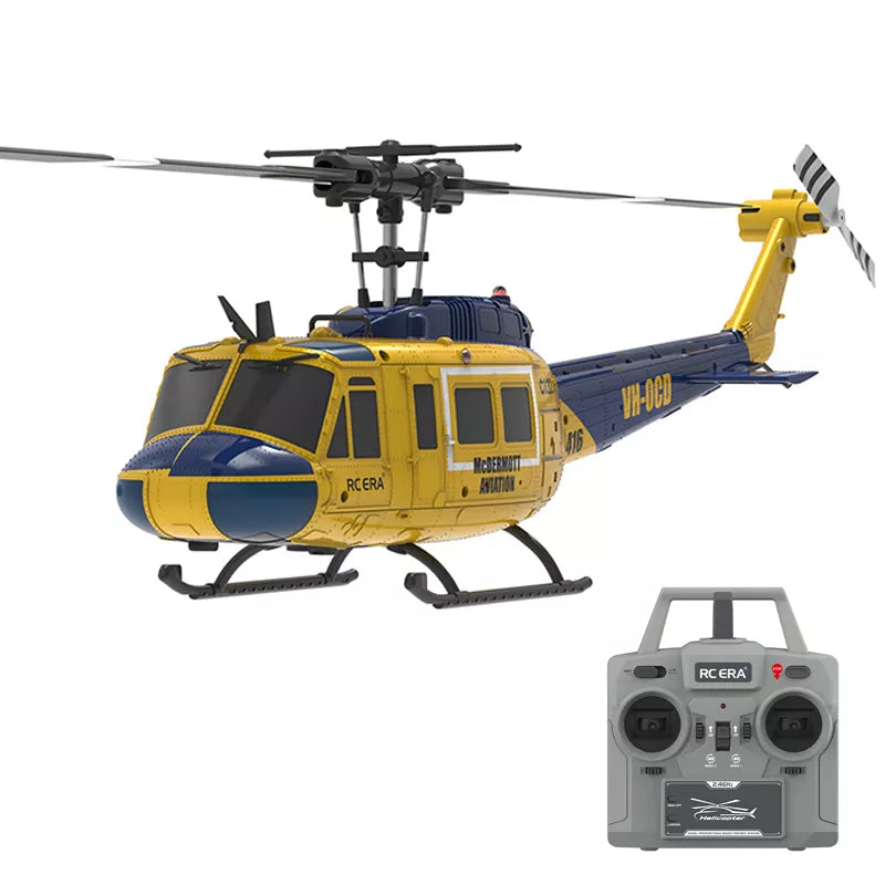 RCERA C032 UH-1 RC Helicopter 6CH 1/48 6-axis Gyro Barometer Altitude Determination Optical Flow Positioning TOF Laser Radar Aerobatic Helicopter
