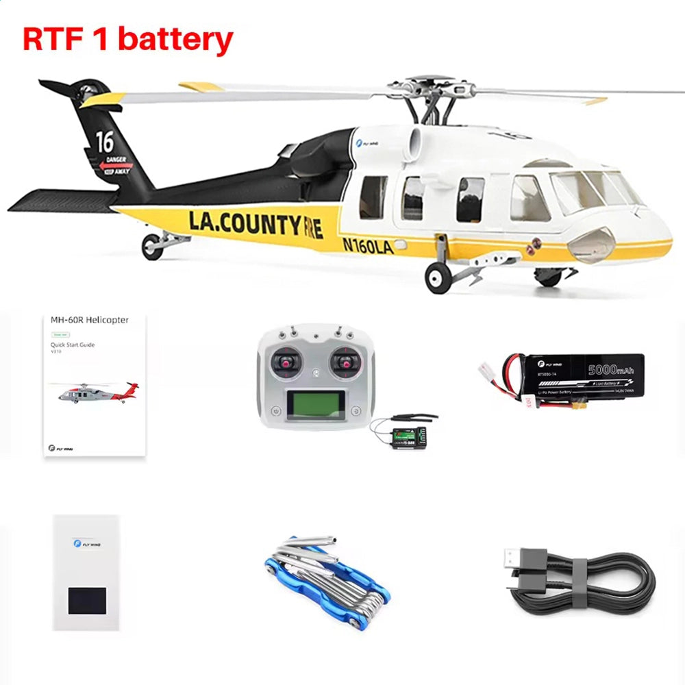 FLYWING UH-60L Firehawk 470L Scale Black Hawk 4-Blade ACE Flight Controller GPS RTF RC Helicopter