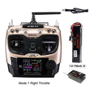 Radiolink AT9S Pro 12CH 2.4G Radio Transmitter R9DS Receiver Support Crossfire Protocol for for Airplane/Jet/FPV Racing Drone/Quad/RC Truck Car/Boat